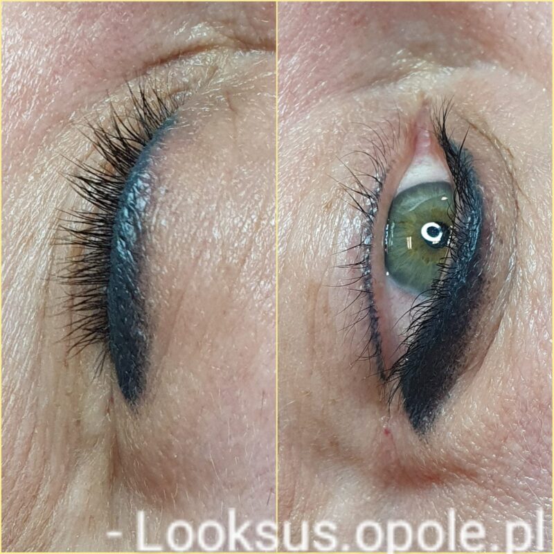 Makijaż permanentny kresek, efekt zabiegu w gabinecie Looksus w Opolu
