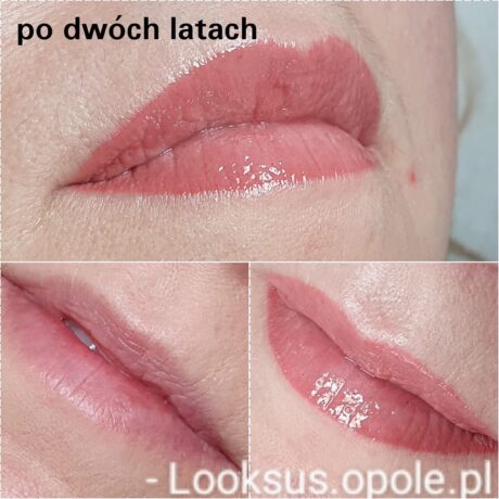 Makijaż permanentny ust, efekt zabiegu w gabinecie Looksus w Opolu